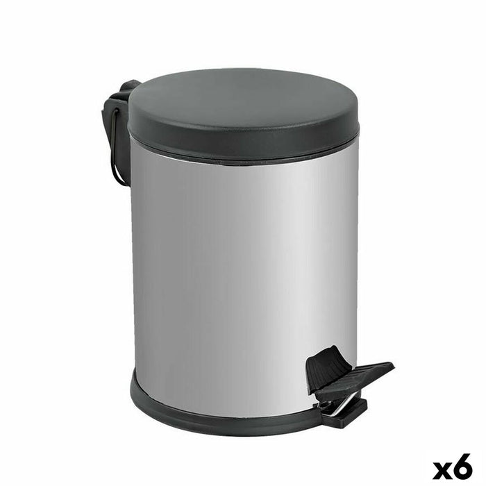 Pedal bin Confortime Silver Metal Plastic 5 L (6 Units)