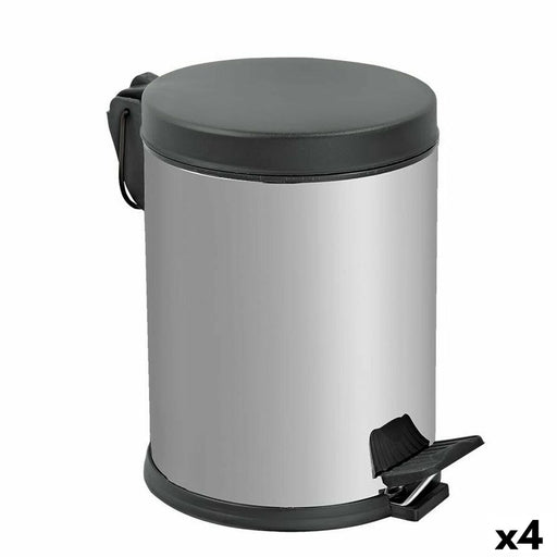 Pedal bin Confortime Silver Metal Plastic 12 L (4 Units)