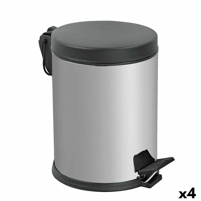 Pedal bin Confortime Silver Metal Plastic 12 L (4 Units)