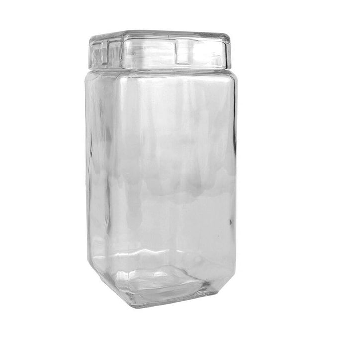 Jar La Mediterránea Squared Glass 2,2 L 11 x 11 x 22,5 cm (12 Units)