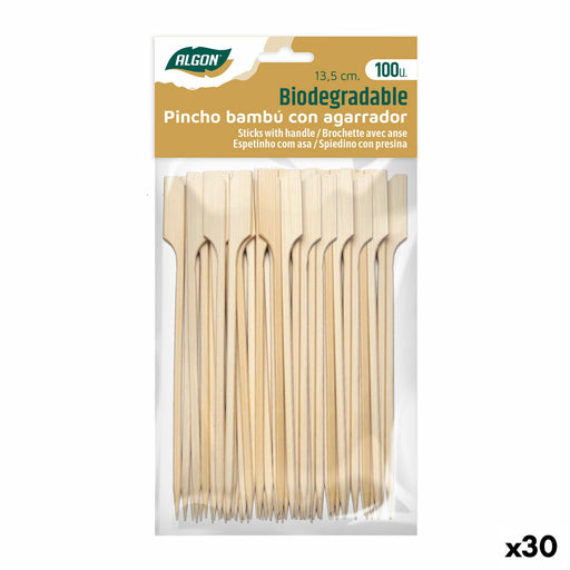 Bamboo toothpicks Algon 13,5 cm Set 100 Pieces (30 Units)