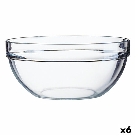 Salad Bowl Luminarc Transparent Glass (20 cm) (6 Units)