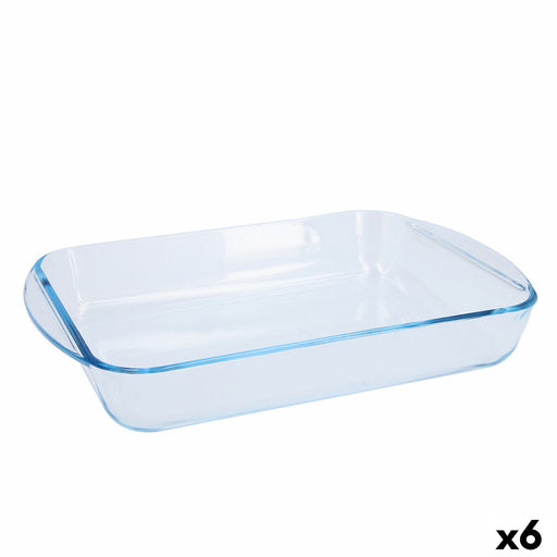 Oven Dish Pyrex Classic Vidrio Rectangular Transparent Glass 35 x 23 x 6 cm (6 Units)