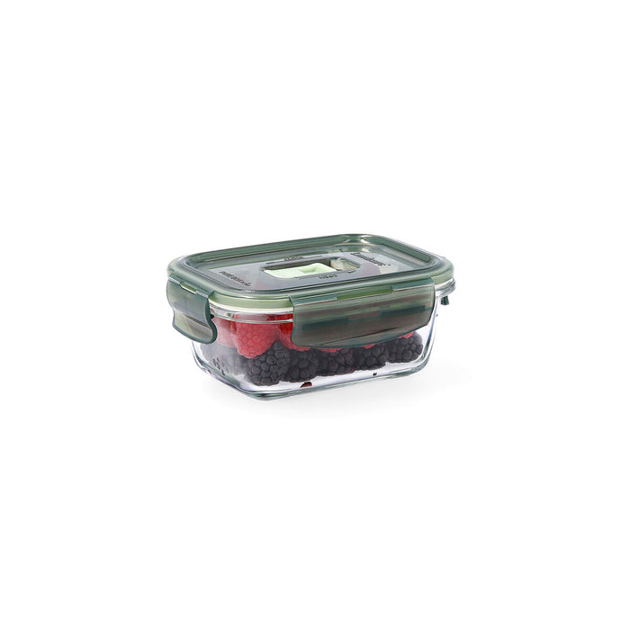 Hermetic Lunch Box Luminarc Pure Box 380 ml 12 x 9 cm Dark green Glass (6 Units)