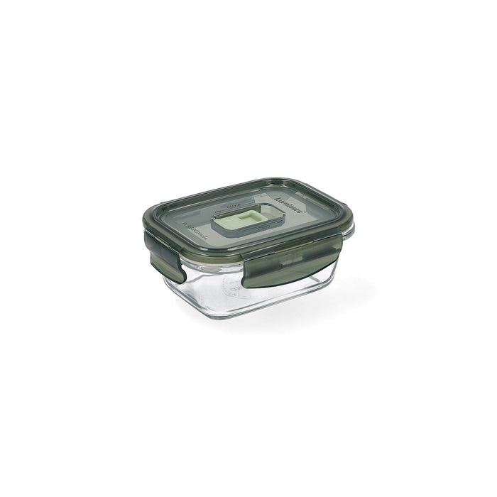 Hermetic Lunch Box Luminarc Pure Box 380 ml 12 x 9 cm Dark green Glass (6 Units)