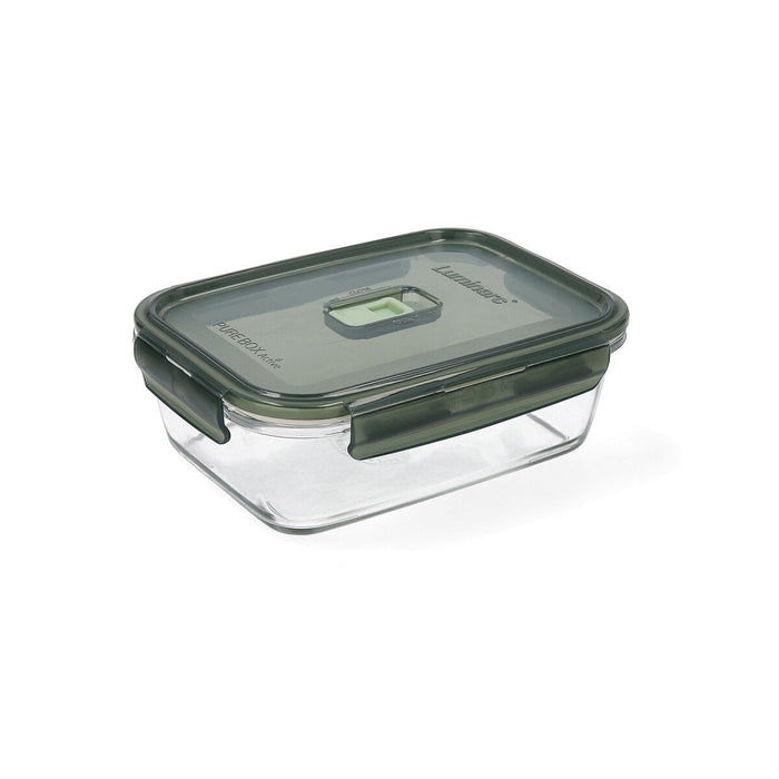 Hermetic Lunch Box Luminarc Pure Box 19 x 13 cm 1,22 L Dark green Glass (6 Units)