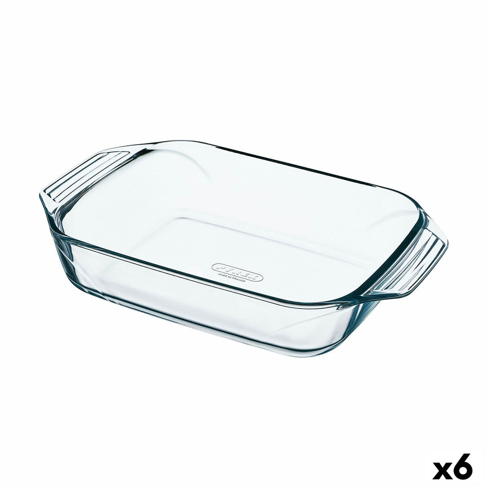 Oven Dish Pyrex Irresistible Rectangular Transparent Glass 6 Units 27,5 x 16,9 x 6 cm