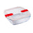 Hermetic Lunch Box Pyrex Cook & Heat 25 x 22 x 7 cm 2,2 L Transparent Glass (4 Units)