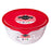 Round Lunch Box with Lid Ô Cuisine Prep&store Ocu Red 1 L 17 x 17 x 9 cm Glass (3 Units)