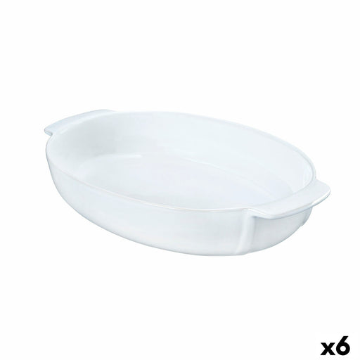 Oven Dish Pyrex Signature Oval 35 x 22 x 7 cm Ceramic White (6 Units)