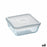 Square Lunch Box with Lid Pyrex Cook&freeze 850 ml 14 x 14 cm Transparent Glass Silicone (6 Units)