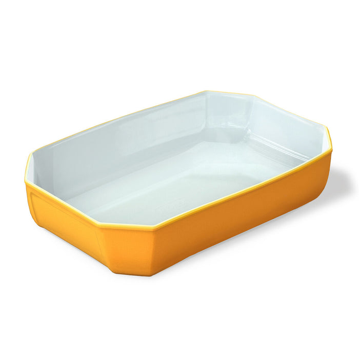 Serving Platter Pyrex Color's Rectangular Yellow Glass 33 x 22 cm (5 Units)