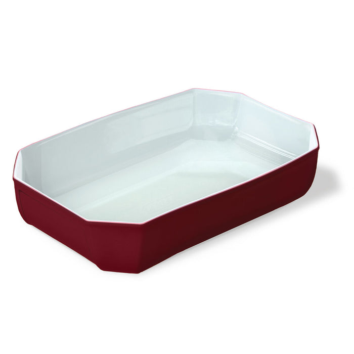 Serving Platter Pyrex Color's Rectangular Red Glass 33 x 22 cm (5 Units)