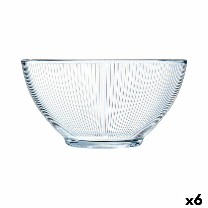 Bowl Luminarc Stripy Breakfast Transparent Glass (500 ml) (6 Units)