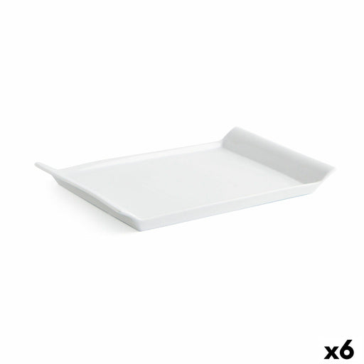 Snack tray Quid Gastro Fresh 26 x 18 cm Ceramic White (6 Units)