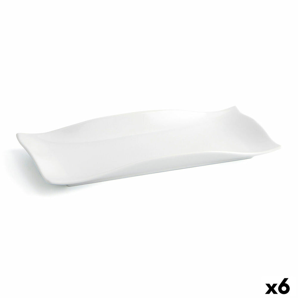 Flat plate Quid Gastro Fun 29,5 x 11 x 3 cm Ceramic White (6 Units)