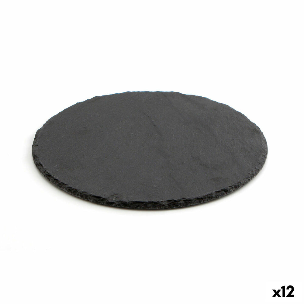 Slate Effect Ceramic Tray Quid Select Circular Black (12 Units)