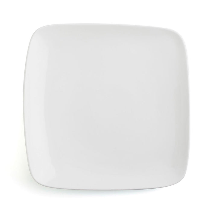 Flat plate Ariane Vital Square Squared Ceramic White 24 x 19 cm (12 Units)