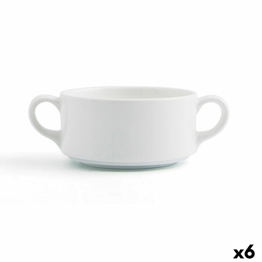 Bowl Ariane Prime With handles Ceramic White 6 Pieces 14 x 5,5 cm