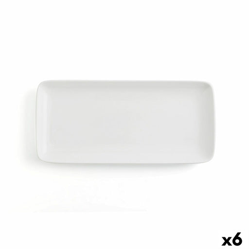 Serving Platter Ariane Vital Coupe Rectangular Ceramic White (36 x 16,5 cm) (6 Units)