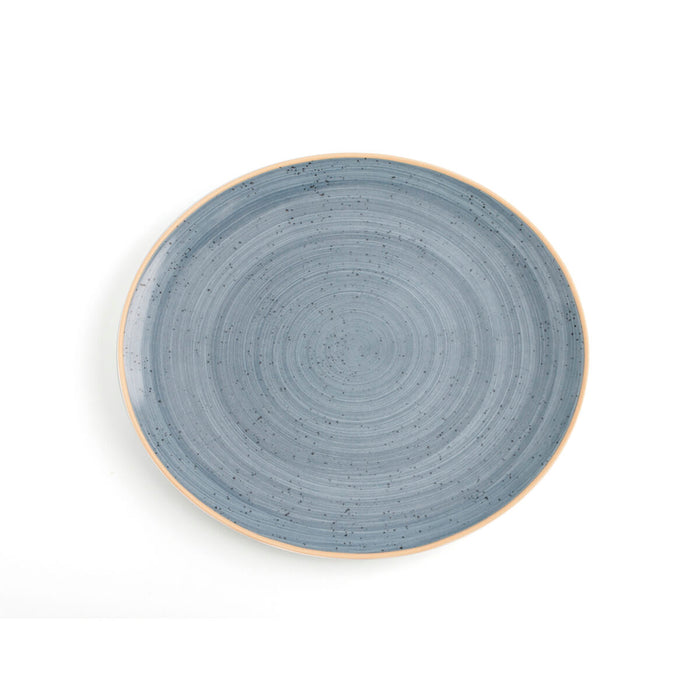 Flat Plate Ariane Terra Blue Ceramic 30 x 27 cm (6 Units)