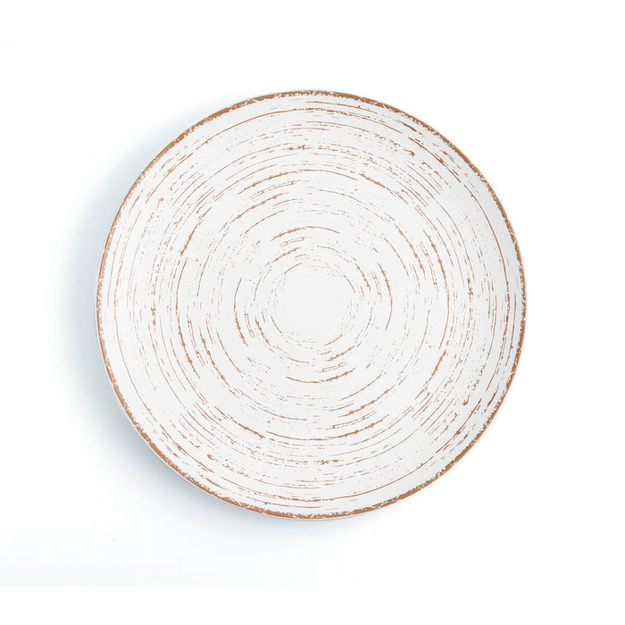 Flat Plate Ariane Tornado White Bicoloured Ceramic Ø 31 cm (6 Units)