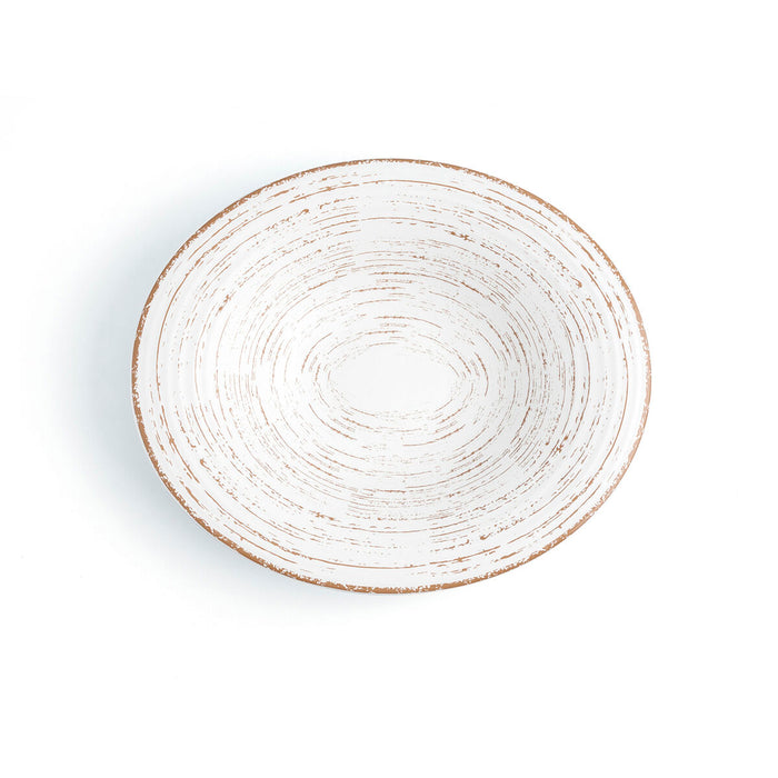 Deep Plate Ariane Tornado White Ceramic Bicoloured Ø 29 cm (6 Units)