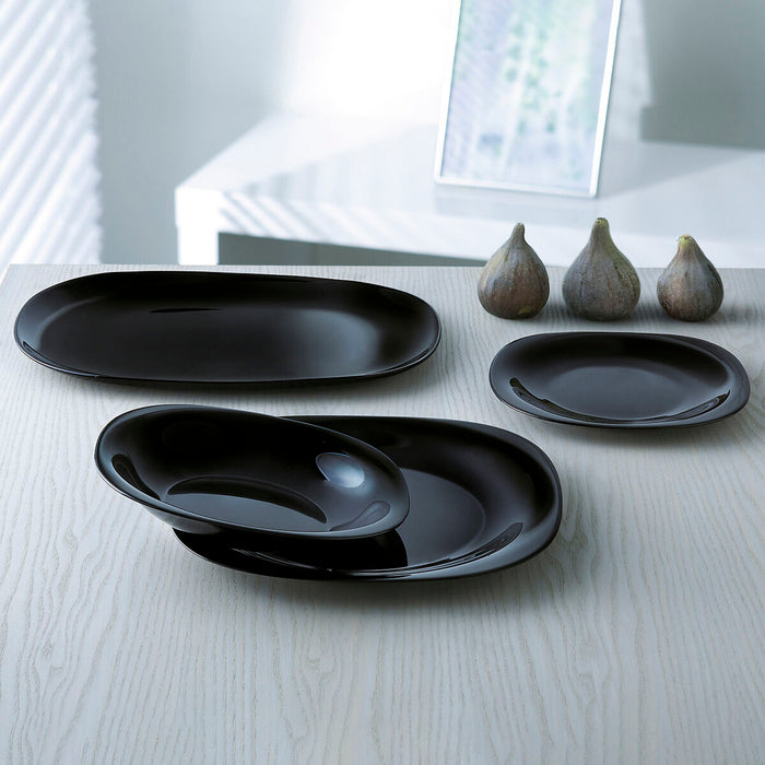 Flat plate Luminarc Carine Black Glass (Ø 26 cm) (24 Units)