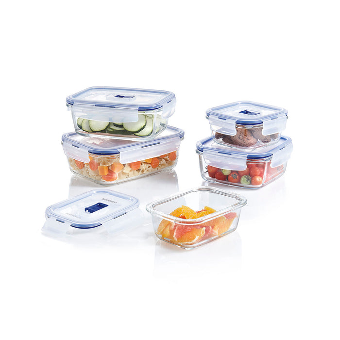 Hermetic Lunch Box Luminarc Pure Box Active 1,22 L Bicoloured Glass (6 Units)