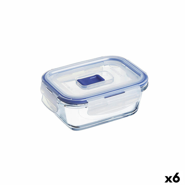 Hermetic Lunch Box Luminarc Pure Box Active 380 ml 12 x 9 cm Bicoloured Glass (6 Units)