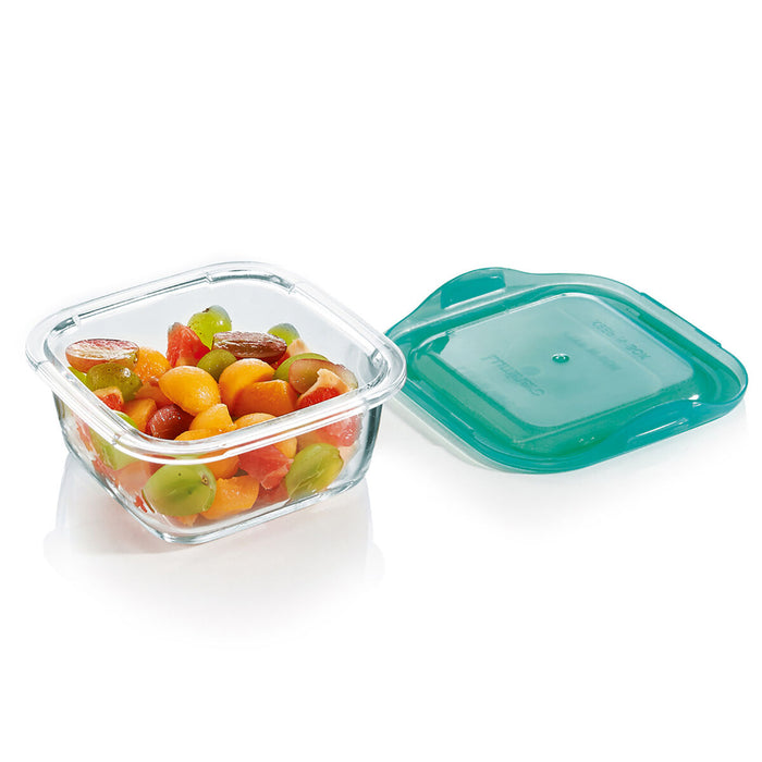 Square Lunch Box with Lid Luminarc Keep'n Lagon 15,6 x 6,6 cm Turquoise 1,22 L Glass (6 Units)