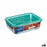 Rectangular Lunchbox with Lid Luminarc Keep'n Lagon 16 x 11,3 x 6 cm Turquoise 820 ml Glass (6 Units)