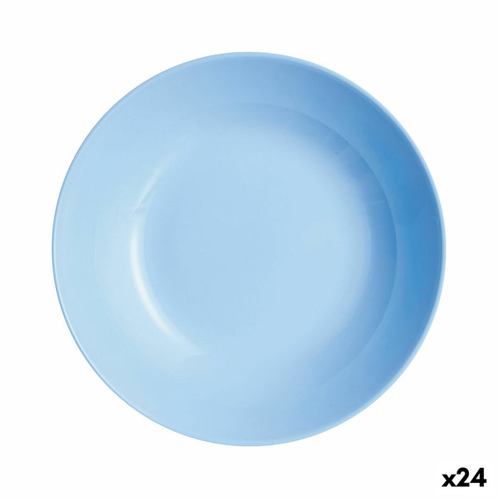 Deep Plate Luminarc Diwali Blue Glass (20 cm) (24 Units)