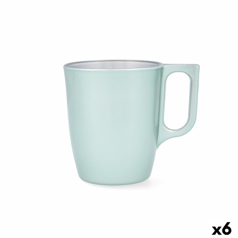 Cup Luminarc Flashy Breakfast Breakfast Turquoise Glass (250 ml) (6 Units)