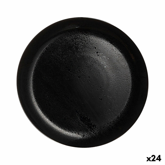 Flat plate Luminarc Diana Black Glass (25 cm) (24 Units)