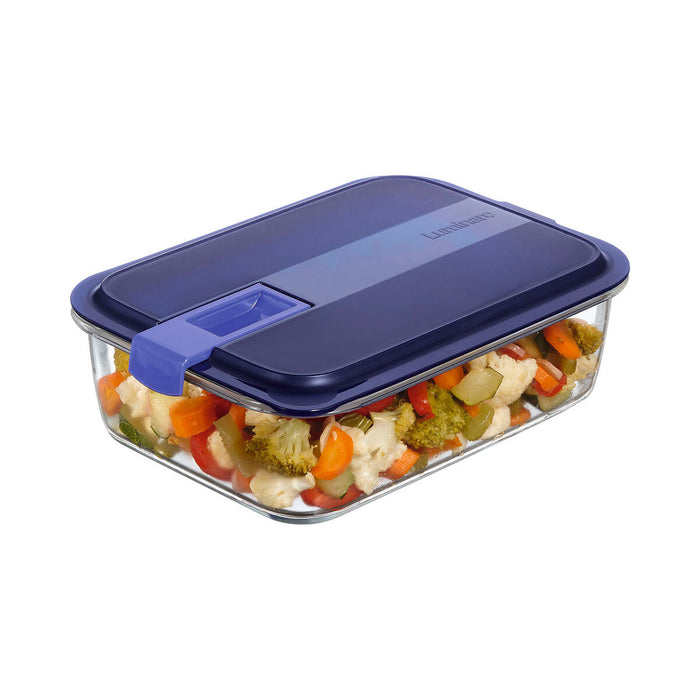 Hermetic Lunch Box Luminarc Easy Box Blue Glass (6 Units) (1,97 l)