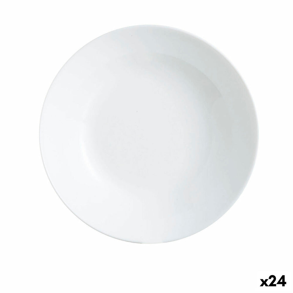 Deep Plate Luminarc Zelie White Glass 20 cm (24 Units)