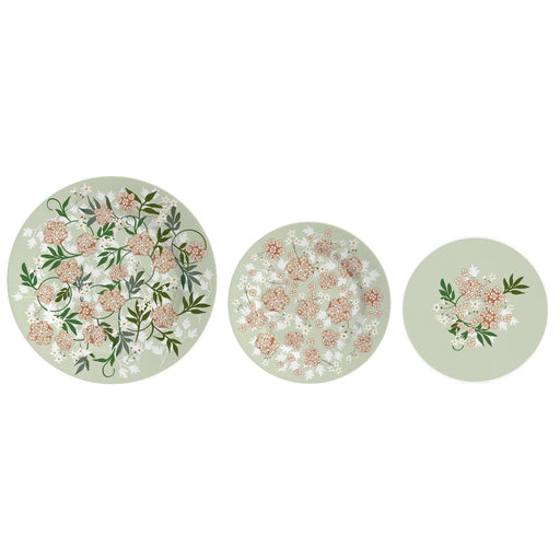 Plate set DKD Home Decor Porcelain 18 Pieces (27 x 27 x 3 cm)