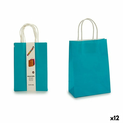 Set of Bags Blue Paper 8 x 31 x 15 cm (12 Units)