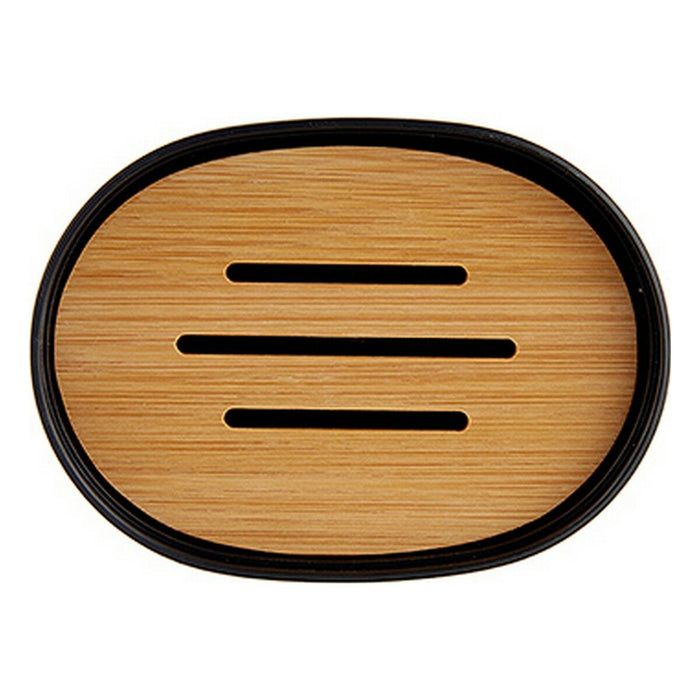Soap dish Black Brown Bamboo polypropylene 9,5 x 2,5 x 13 cm (6 Units)