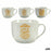 Cup Coffee Porcelain Golden White 500 ml 24 Units