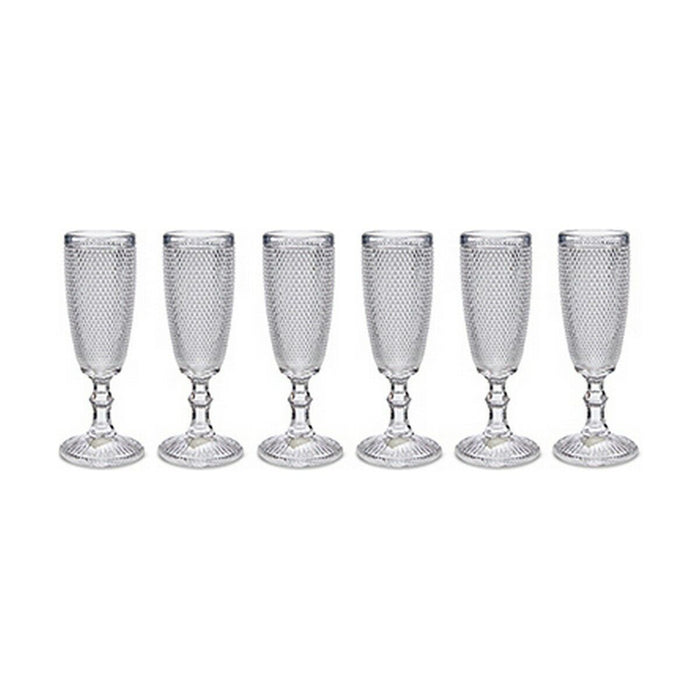 Champagne glass Points Transparent Glass 6 Units (185 ml)