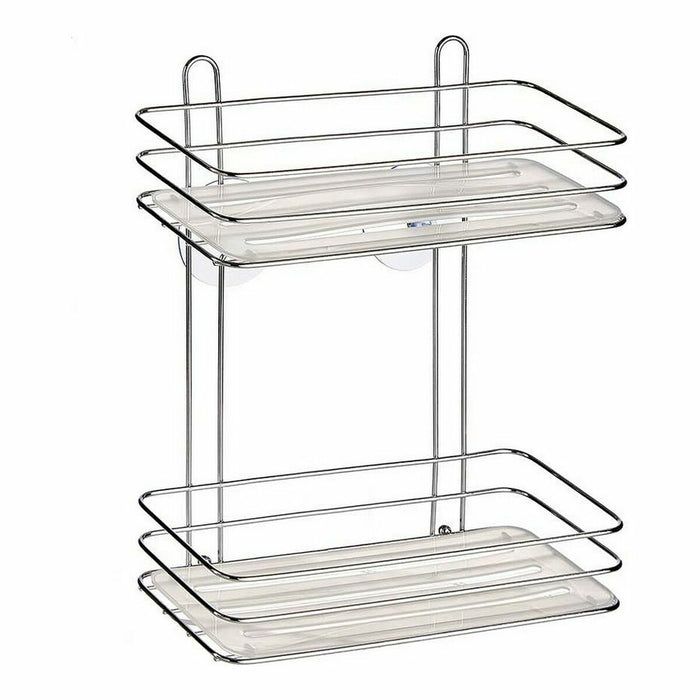 Bathroom Shelves Silver Transparent Plastic Chrome-plated steel (26 x 30,2 x 11,5 cm) (12 Units)