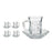 Set of Mugs with Saucers 125 ml Transparent Glass (12 x 9 x 12 cm) (4 Units)