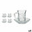 Set of Mugs with Saucers 125 ml Transparent Glass (12 x 9 x 12 cm) (4 Units)