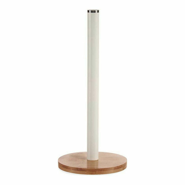 Kitchen Paper Holder Brown White Metal Bamboo (15 x 15 x 33,5 cm) (12 Units)
