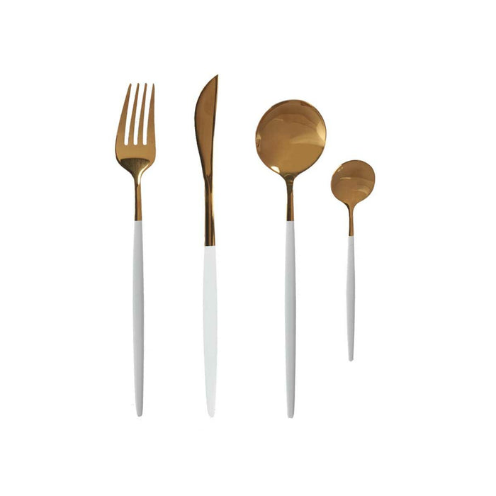 Cutlery Set Golden White Stainless steel (12 Units)