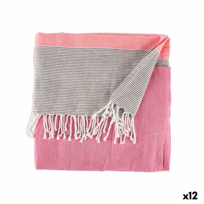 Multipurpose throw Stripes 160 x 200 cm Pink (12 Units)