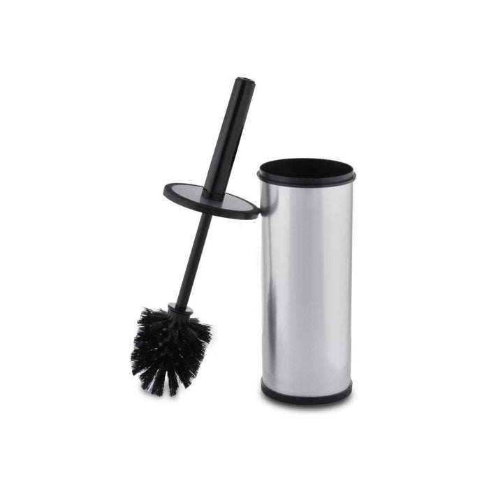 Toilet Brush Black Silver Plastic (9 x 37 x 9 cm) (12 Units)