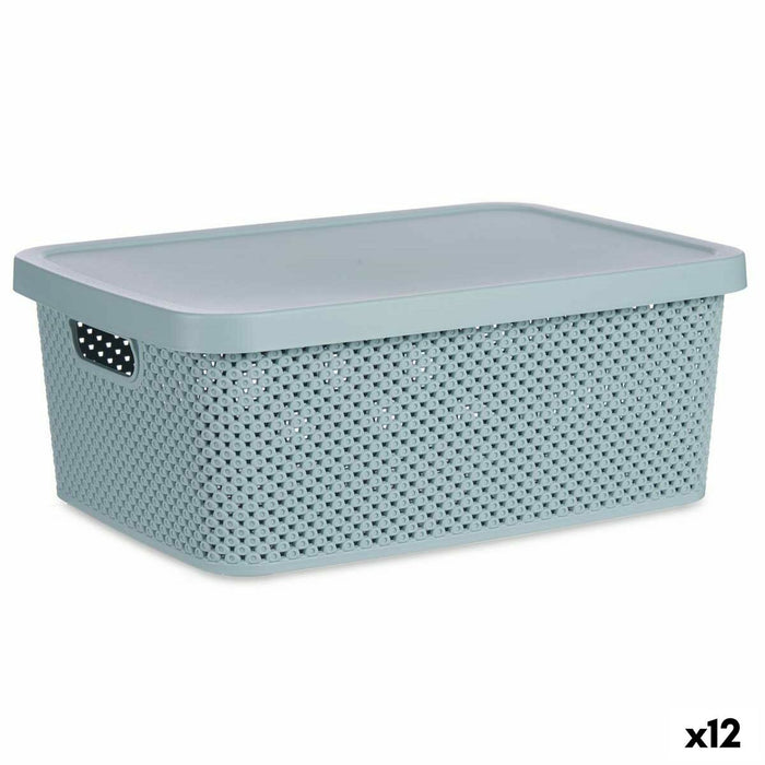 Storage Box with Lid Green Plastic 13 L (28 x 15 x 39 cm) (12 Units)